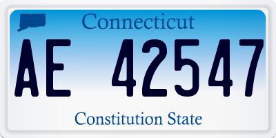 CT license plate AE42547