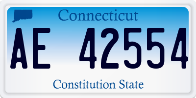 CT license plate AE42554