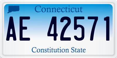 CT license plate AE42571