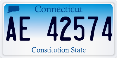 CT license plate AE42574