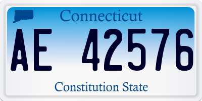 CT license plate AE42576