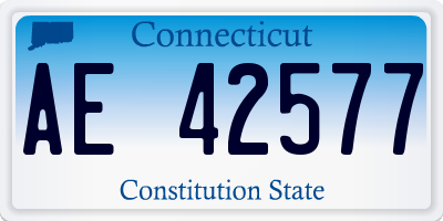 CT license plate AE42577