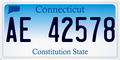 CT license plate AE42578
