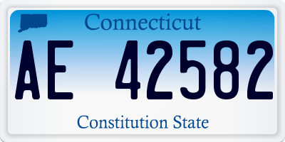 CT license plate AE42582