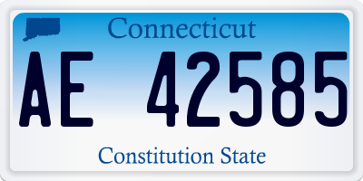 CT license plate AE42585