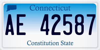 CT license plate AE42587