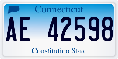 CT license plate AE42598