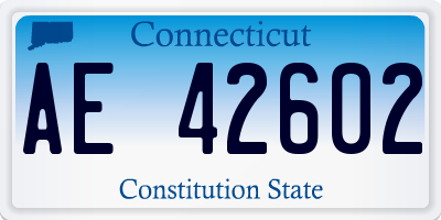 CT license plate AE42602