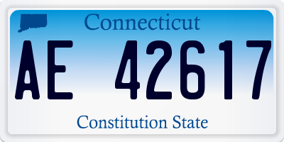 CT license plate AE42617