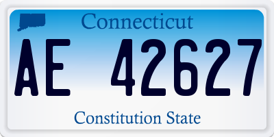 CT license plate AE42627