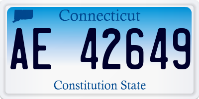 CT license plate AE42649