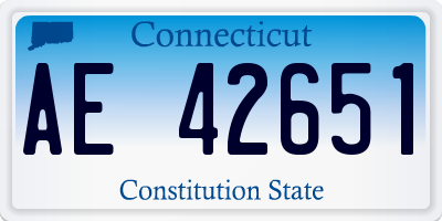 CT license plate AE42651