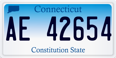 CT license plate AE42654