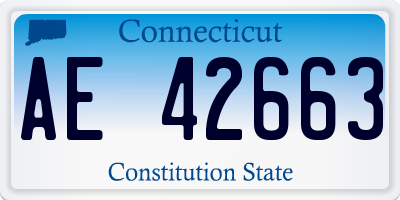 CT license plate AE42663