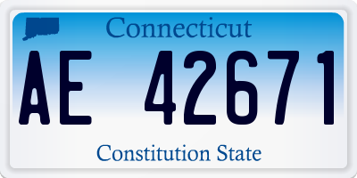 CT license plate AE42671