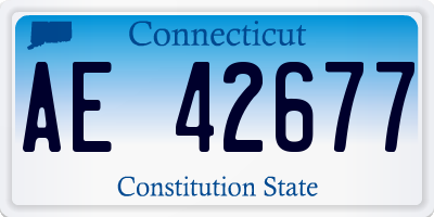CT license plate AE42677