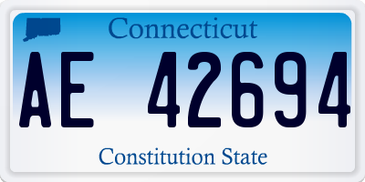 CT license plate AE42694