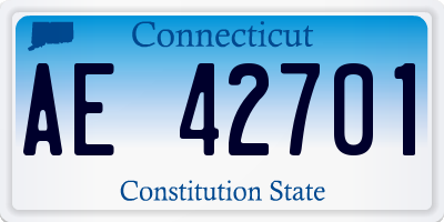 CT license plate AE42701