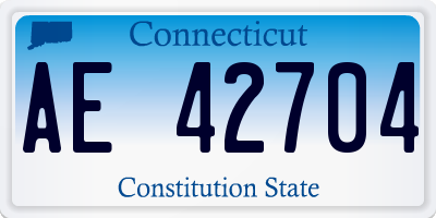 CT license plate AE42704
