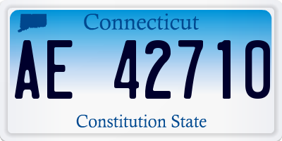 CT license plate AE42710