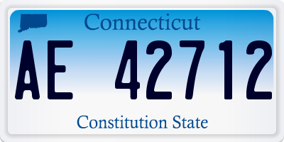 CT license plate AE42712