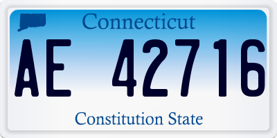 CT license plate AE42716