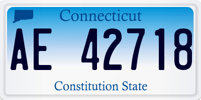 CT license plate AE42718
