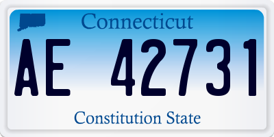 CT license plate AE42731