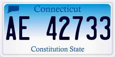 CT license plate AE42733