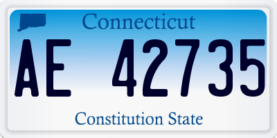 CT license plate AE42735