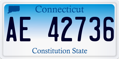 CT license plate AE42736