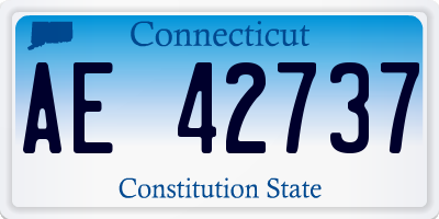 CT license plate AE42737