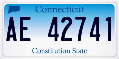 CT license plate AE42741