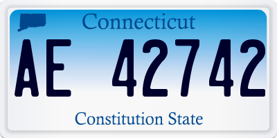 CT license plate AE42742