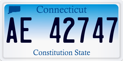 CT license plate AE42747