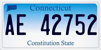 CT license plate AE42752