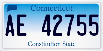 CT license plate AE42755