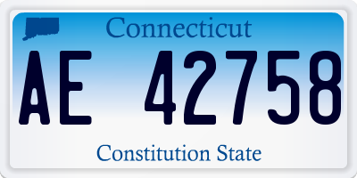 CT license plate AE42758