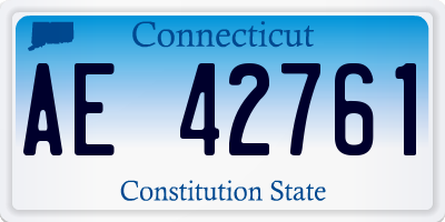 CT license plate AE42761
