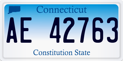 CT license plate AE42763