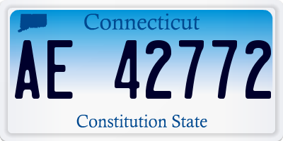 CT license plate AE42772