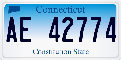 CT license plate AE42774
