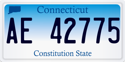 CT license plate AE42775