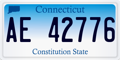 CT license plate AE42776