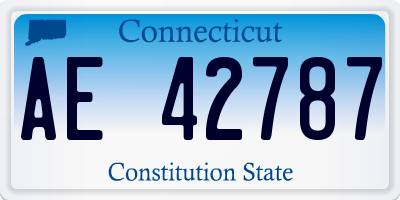 CT license plate AE42787
