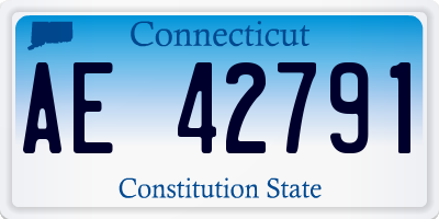 CT license plate AE42791