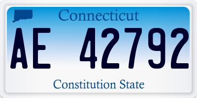 CT license plate AE42792