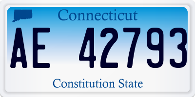 CT license plate AE42793