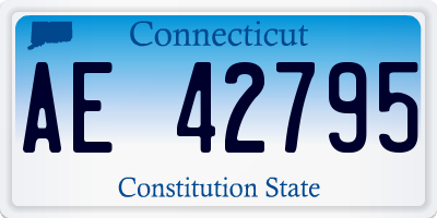 CT license plate AE42795