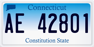 CT license plate AE42801